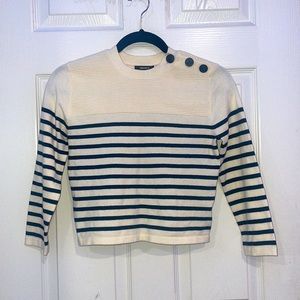 Cropped striped sweater
